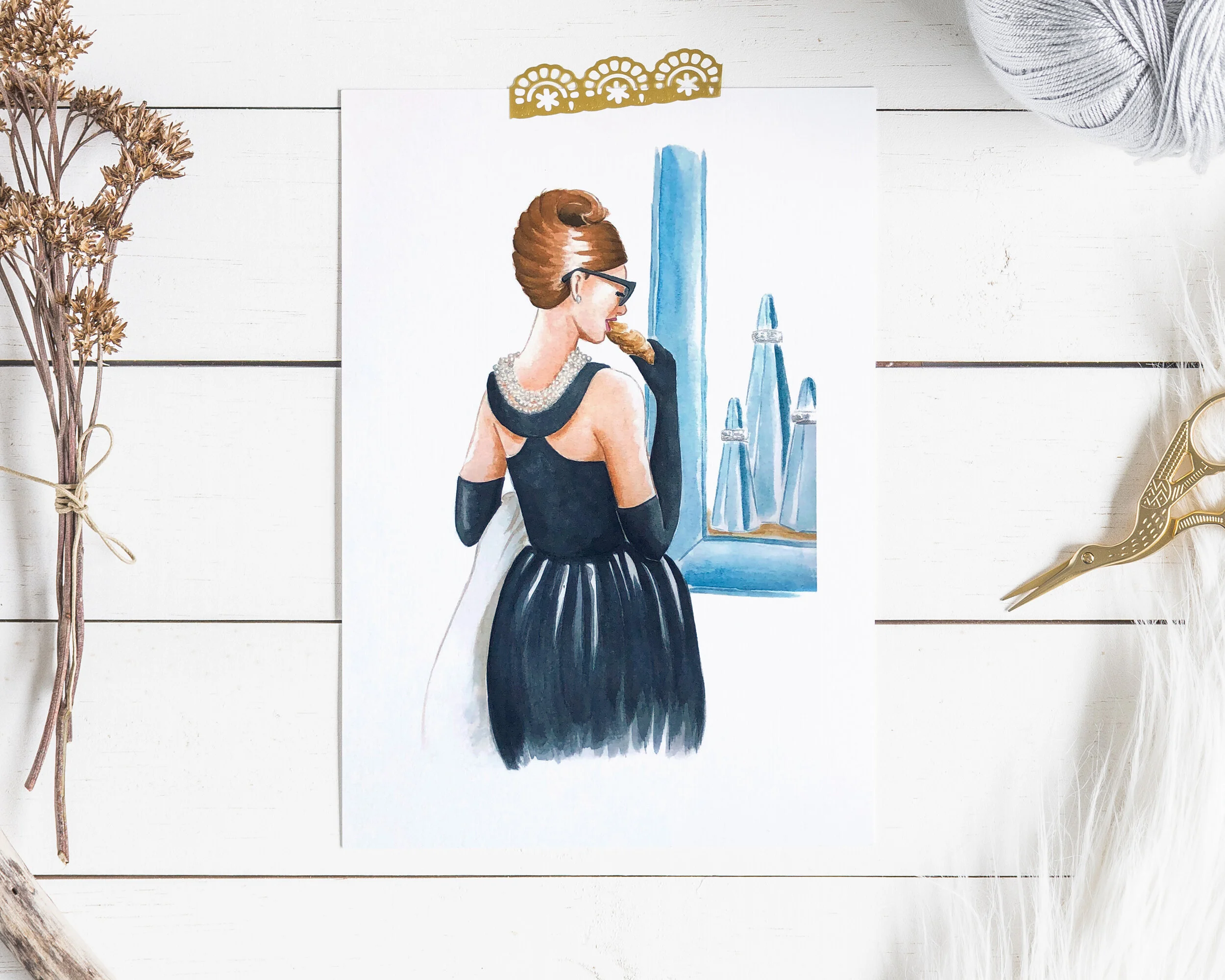 Breakfast at Tiffany's art print — Bethany Robyn Illustrations